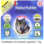 Naturfutter für Hunde "Poulet", kaltgepresst, glutenfrei! 5kg